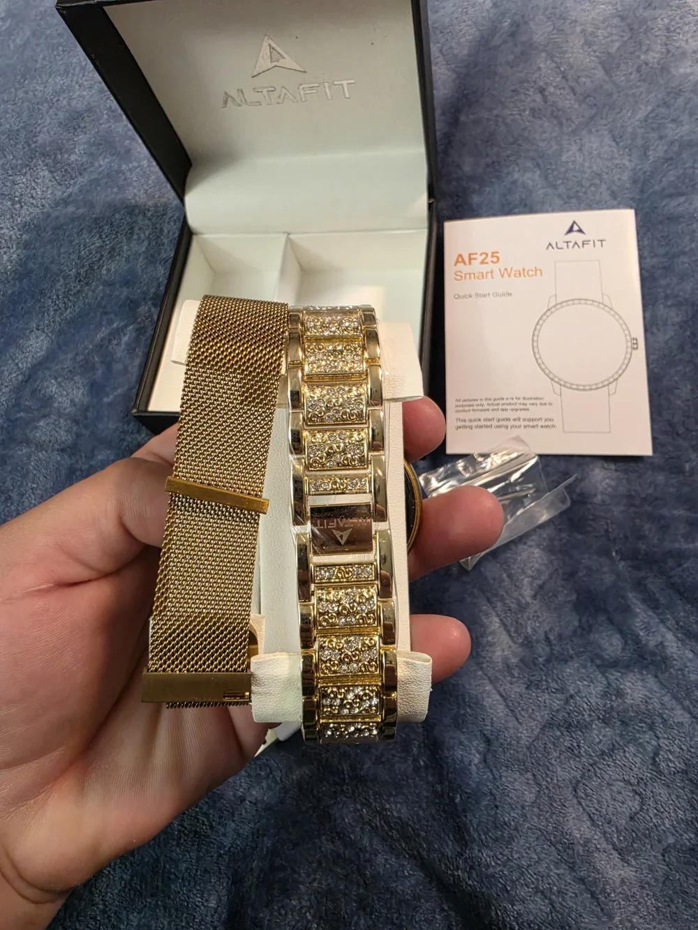 AF25 Women's Gold-Tone Smartwatch with Mesh Band